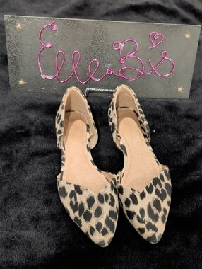 Old Navy Leopard Print Pointed D'Orsay Flats - Tan & Black